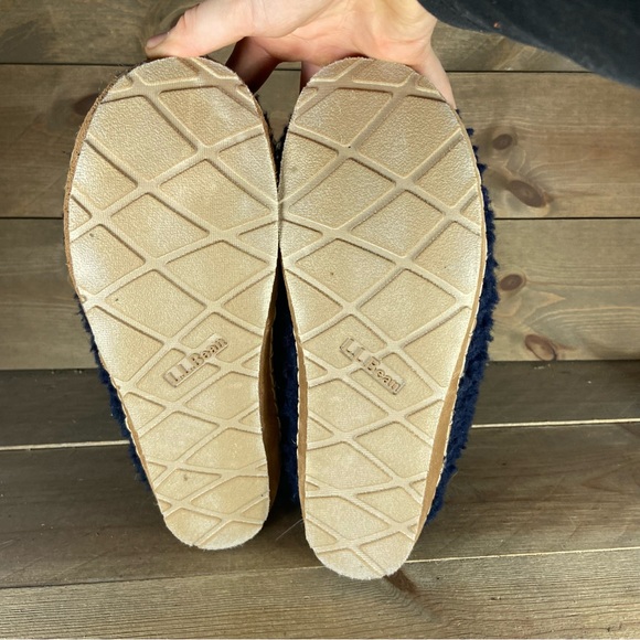 Ll Bean Womens size 9 shoes blue slip on cozy fleece pile comfort slippers - Picture 7 of 8